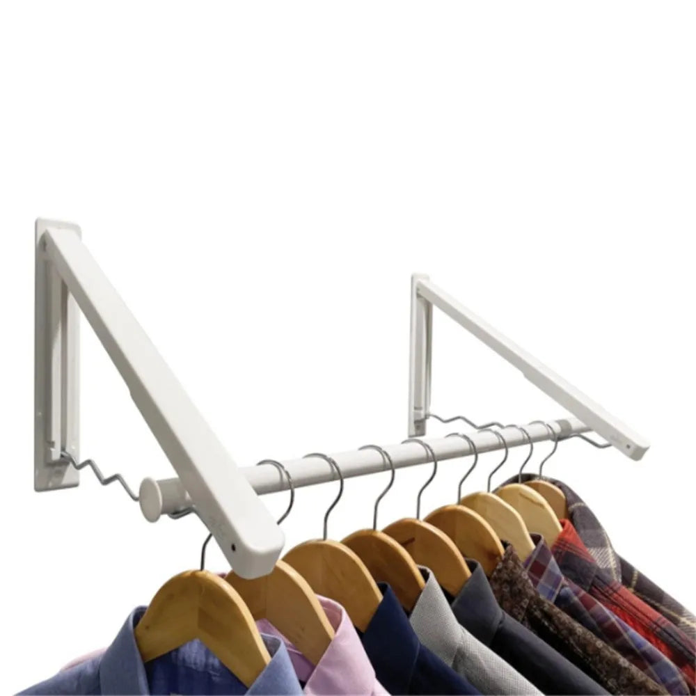 Wall Mounted Retractable Clothes Hanger Space Saving