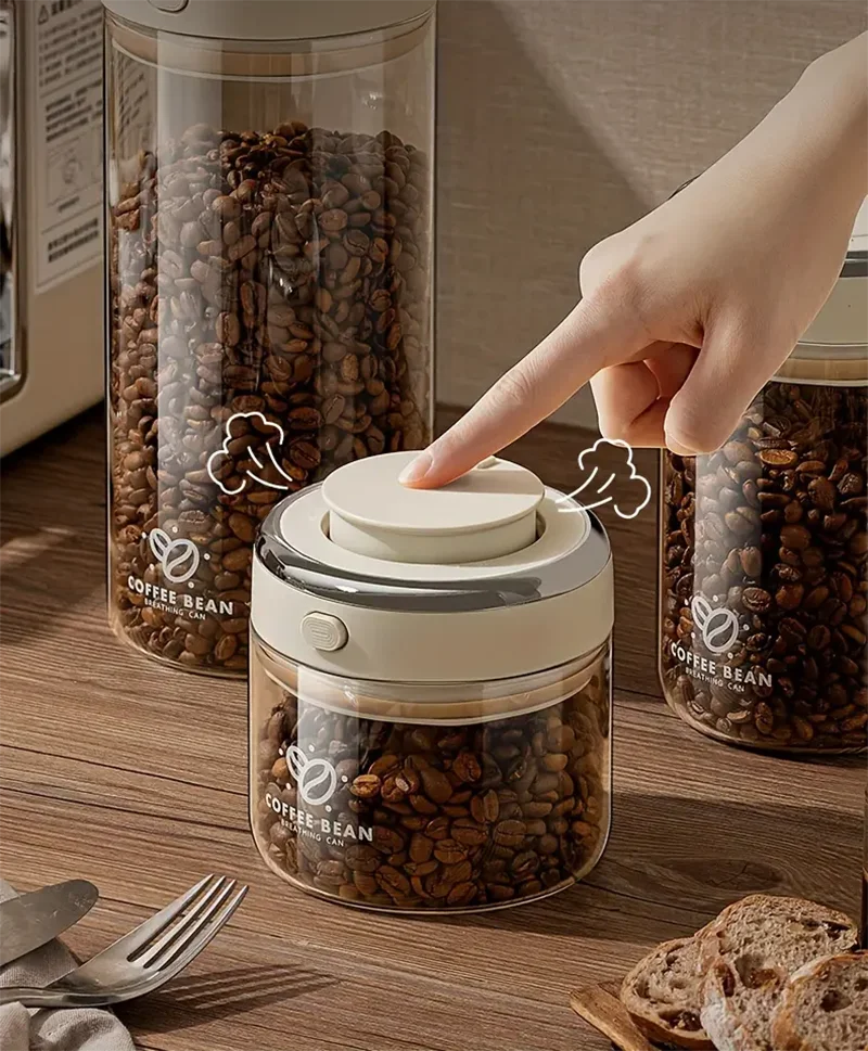 500/1100/1700 Coffee Beans Vacuum Sealed Tank Glass Food