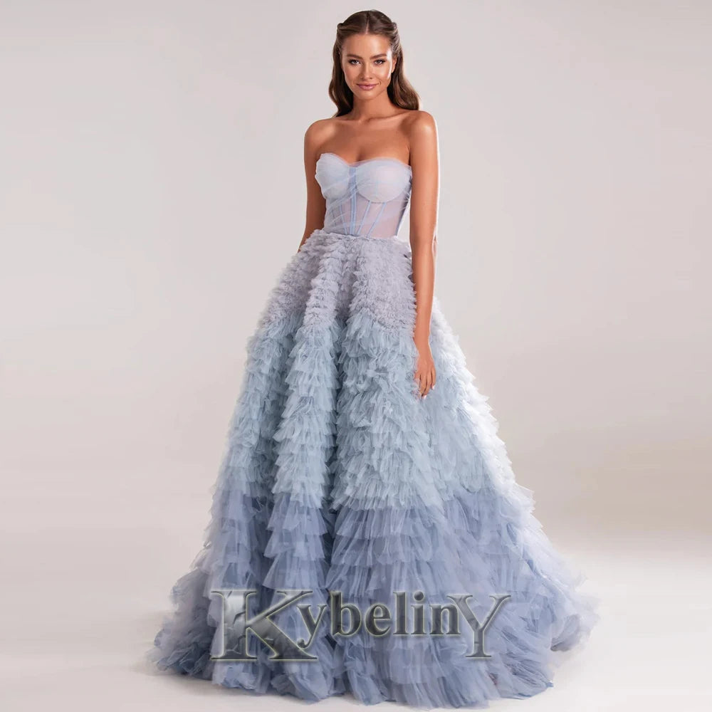 Kybeliny Graceful Evening Dresses Women Crytalsone-Shoulder