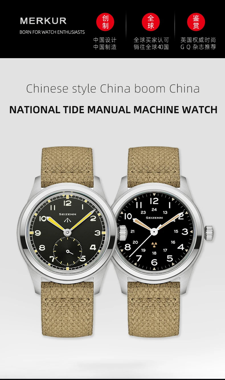 Classic Retro Arrow Pilot Watch Male Mens Wwii