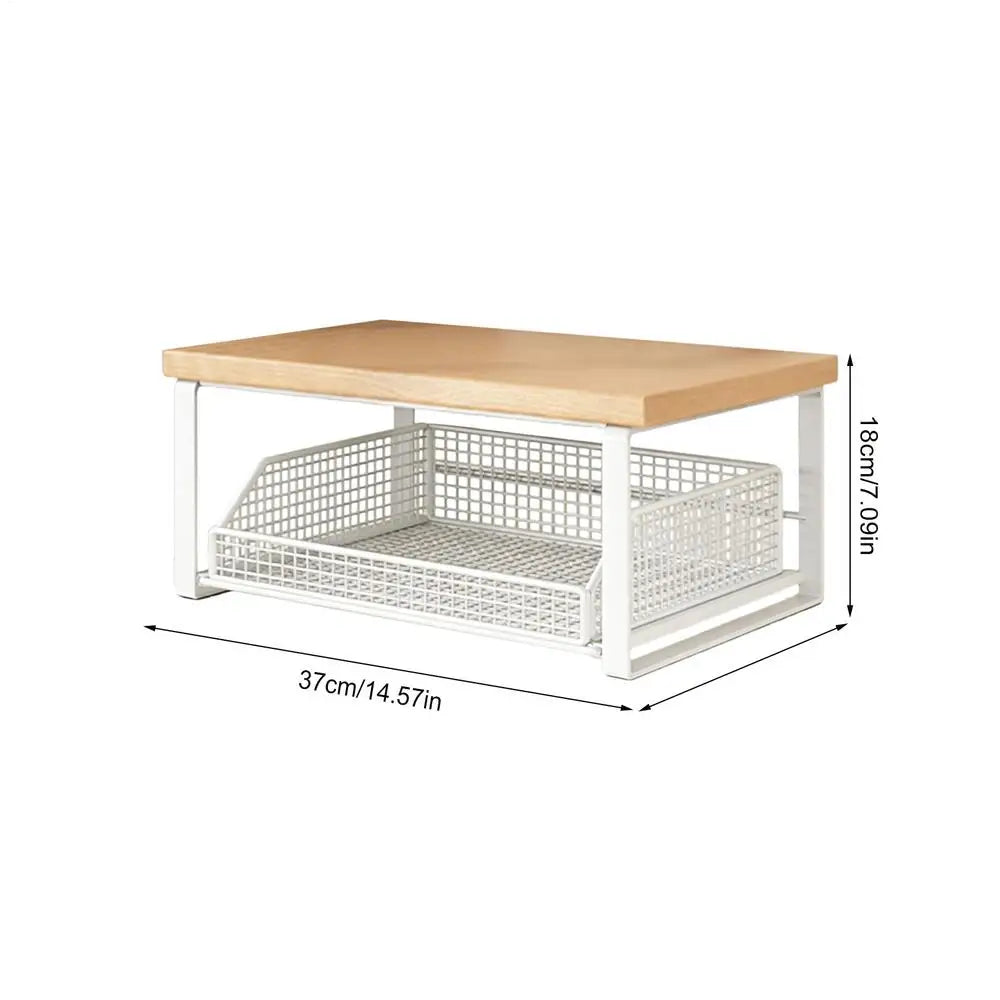 Desktop Storage Rack Double Layer Organization Shelf Counter