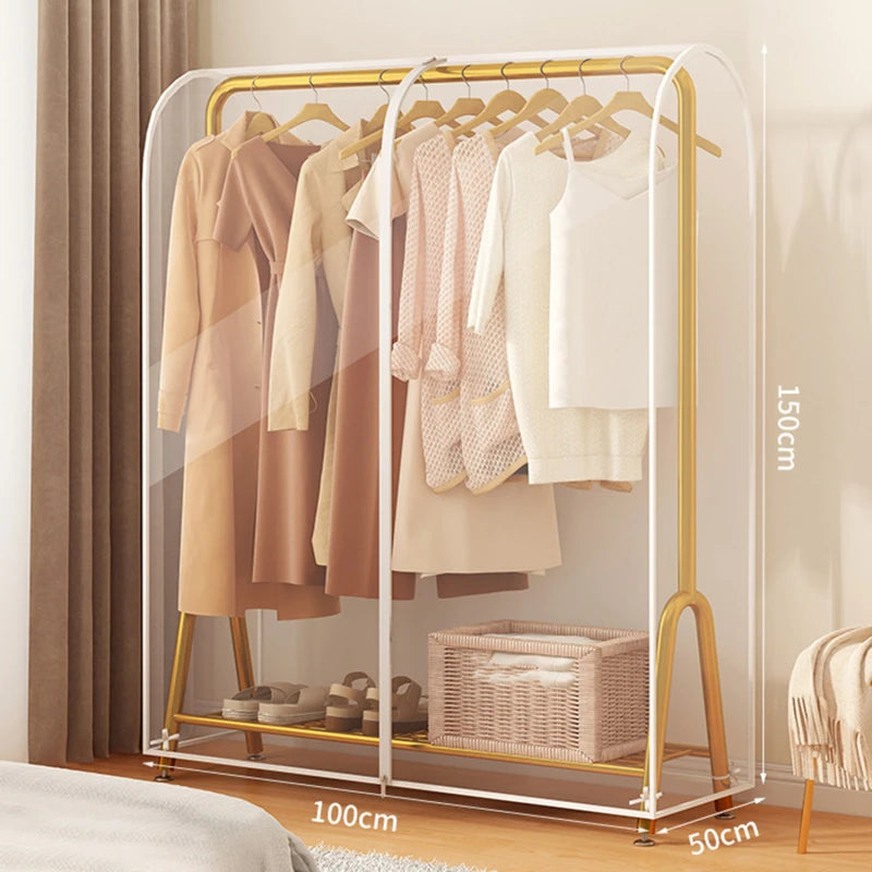 Floor Clothes Hanger Dust Cover Bedroom Drying Rack