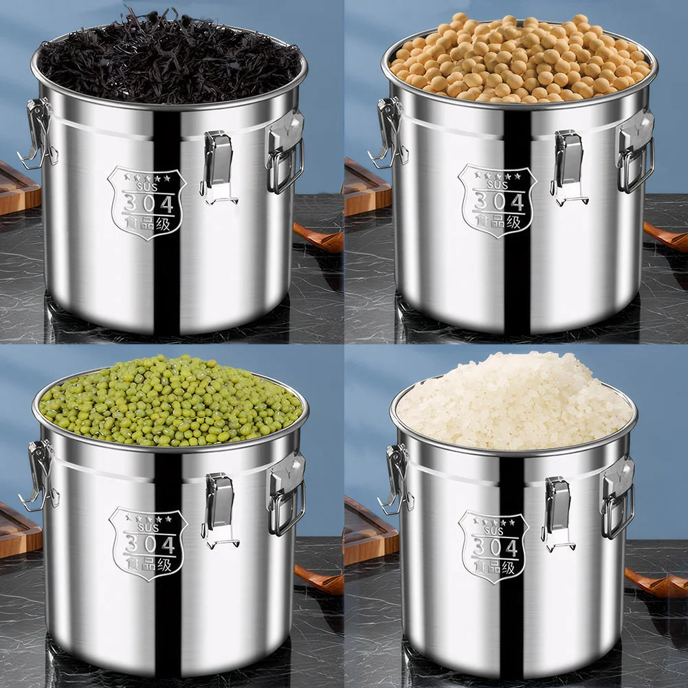 6/12/21/33l 304 Stainless Steel Food Storage Container Canister
