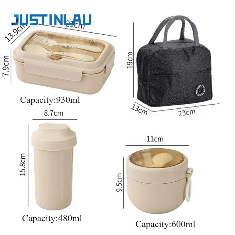 Lunch Box Children School Office Bento Box Compartment