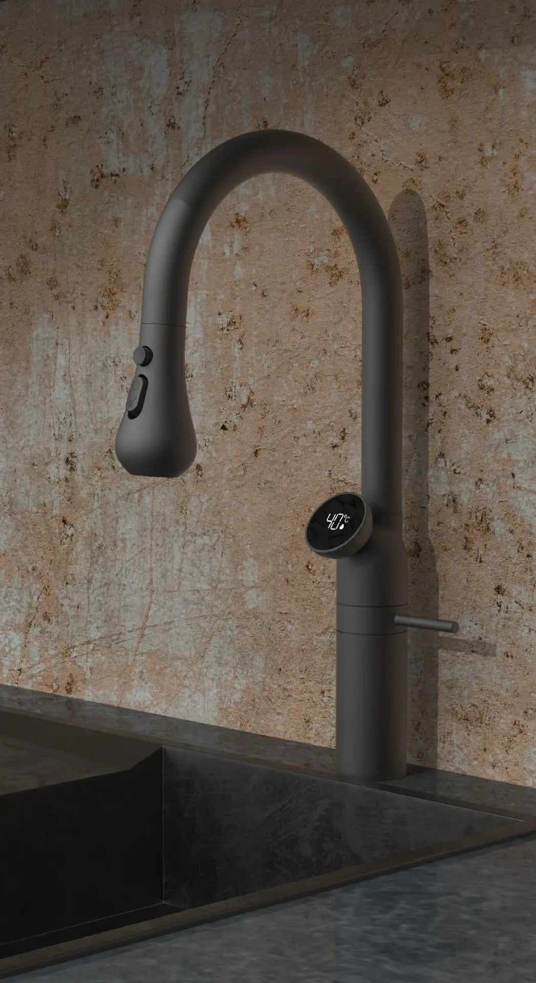 Jieni Rose Gold Faucet 360 Swivel 3-Way Brass