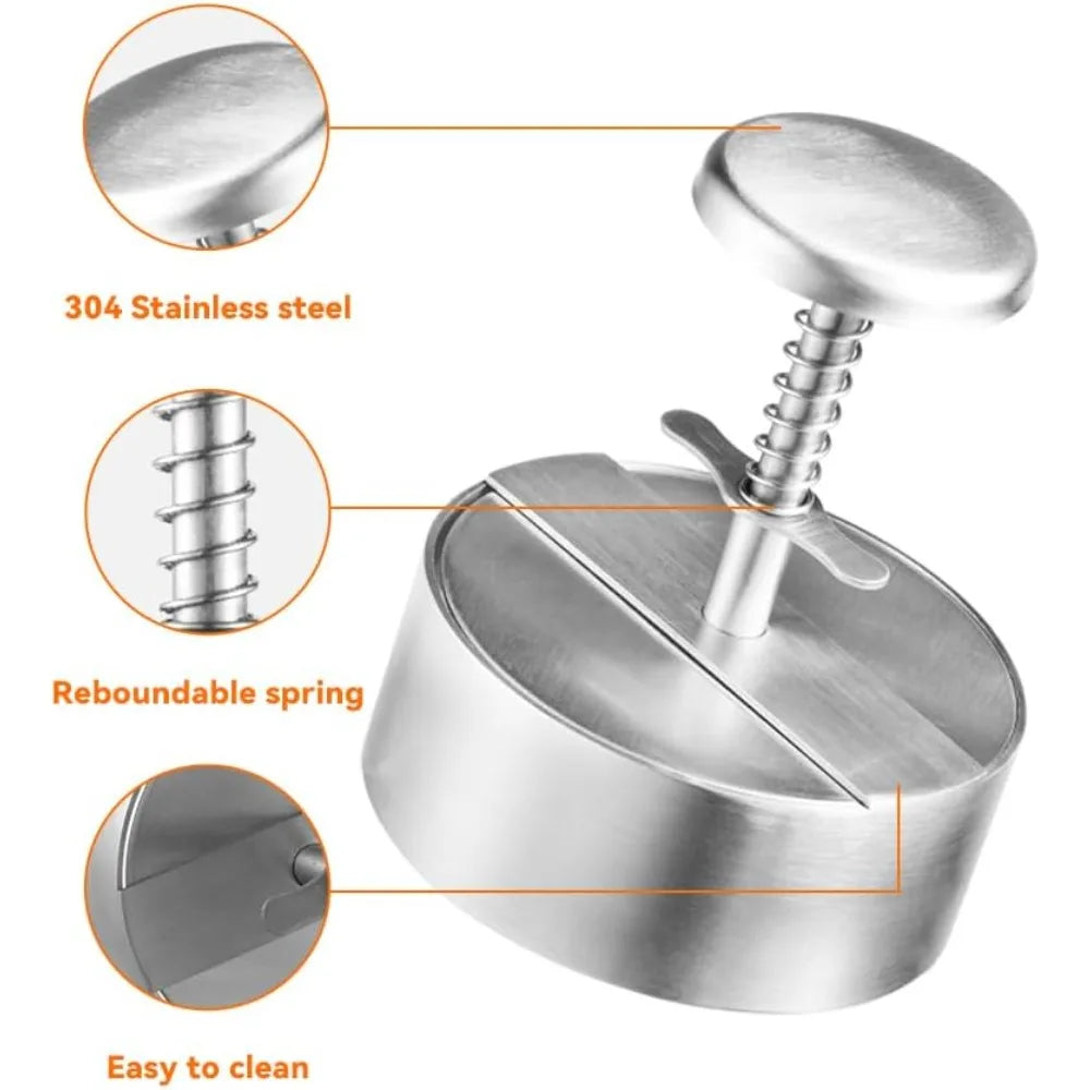 Stainless Steel Burger Press Non Stick Hamburger Patty