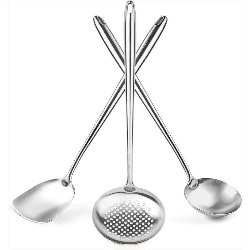 Utensils Food Stainless Steel Wok Spatula Ladle Skimmer