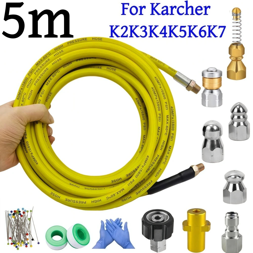 50m Pressure Washer Sewer Jetter Kit 5800psi Sewer
