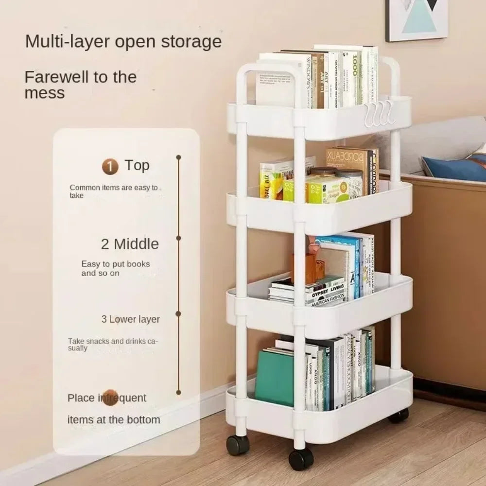 Tier Rolling Storage Cart Wheels Slim Organizer Fruit
