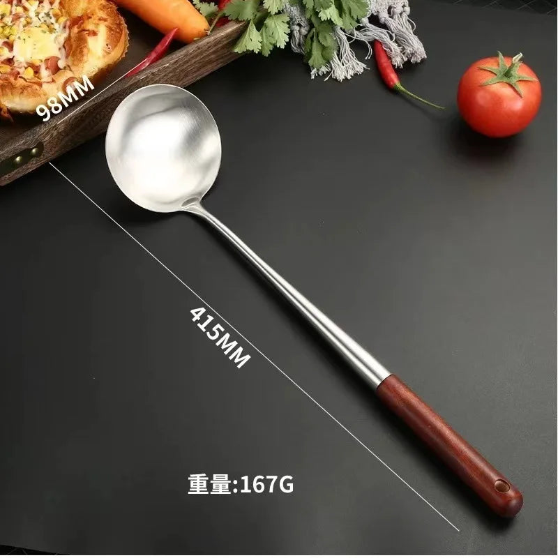 4/2pcs Long Handle Stainless Steel Wok Spatula Slotted