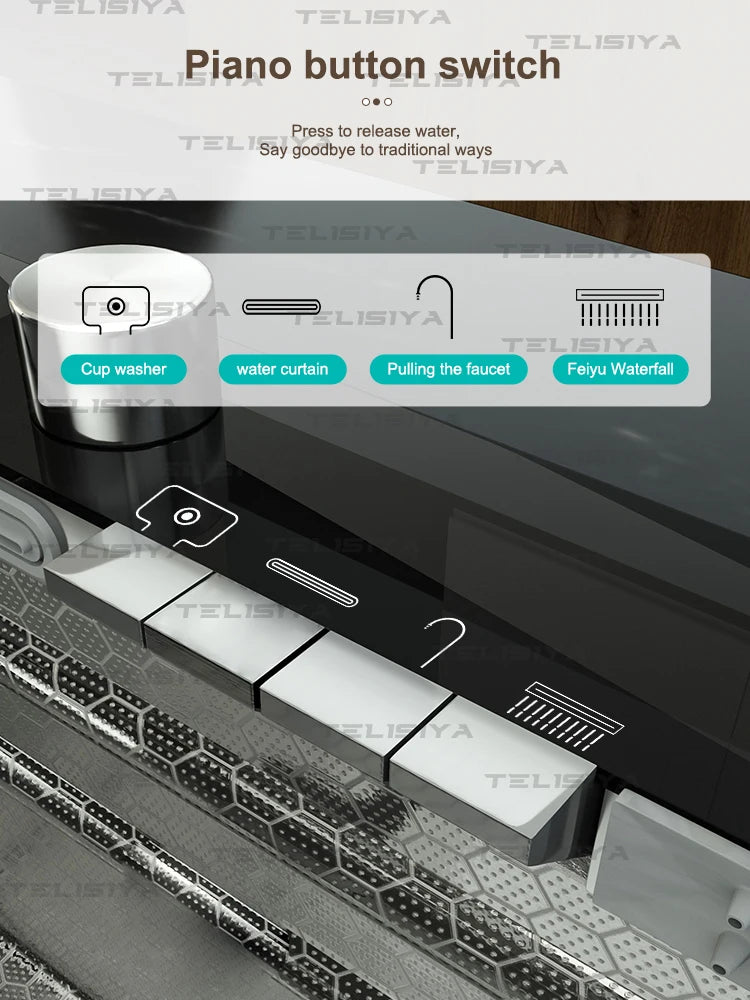 Stainless Steel Sink Digital Display Waterfall Large Slot
