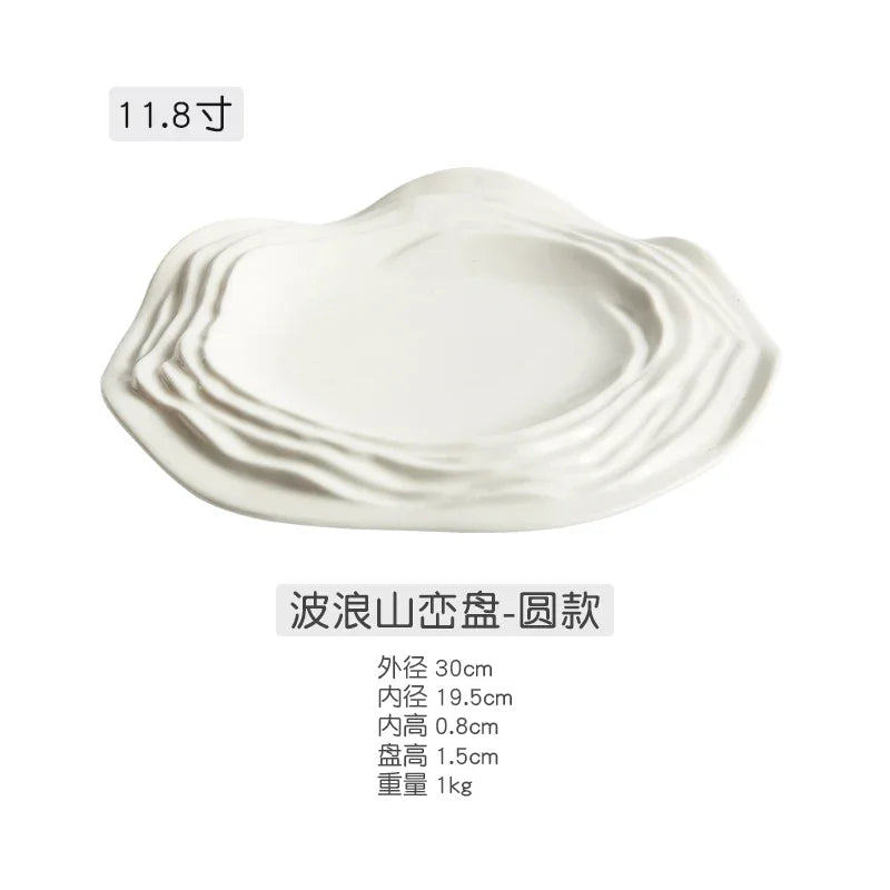 Special-Shaped Ceramic Artistic Conception Dish Featured Hotel
