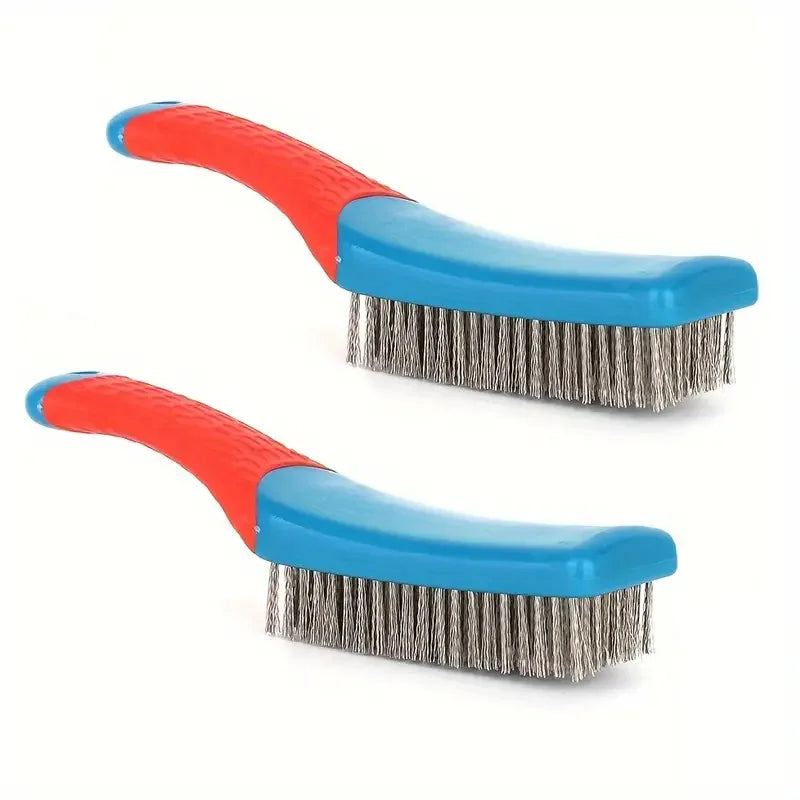 Wire Brush Duty Stainless Bristles Plastic Handle Grip