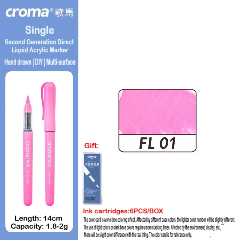 Croma 160/1 Colors Refillable Direct Liquid Acrylic Marker