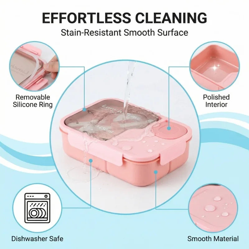 Bento Box- Lunch Box Built-In Tableware Sauce Box