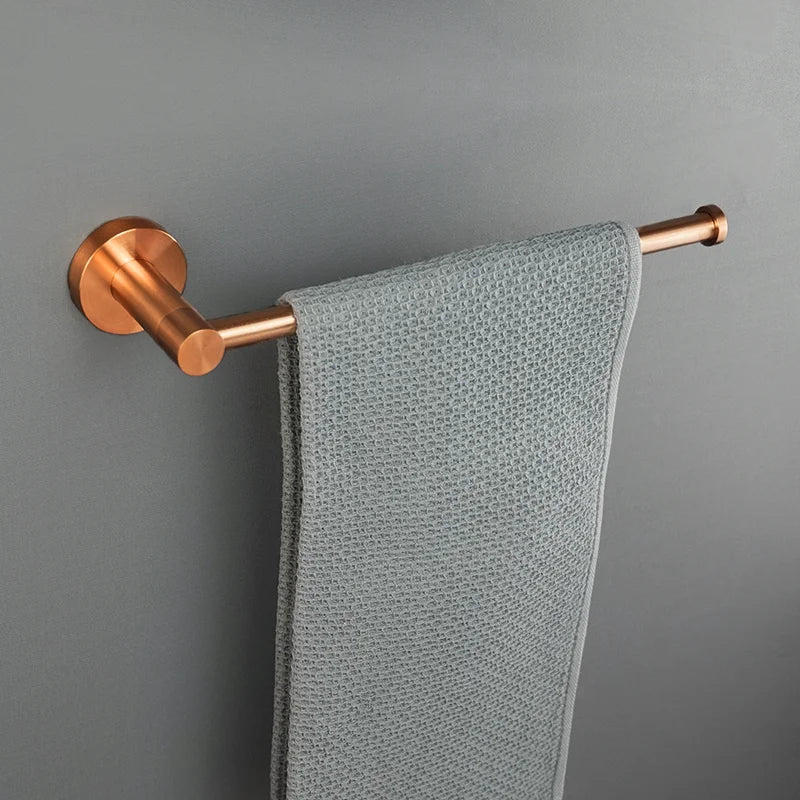 Brushed Rose Gold Bathroom Hardware Towel Ring Towel