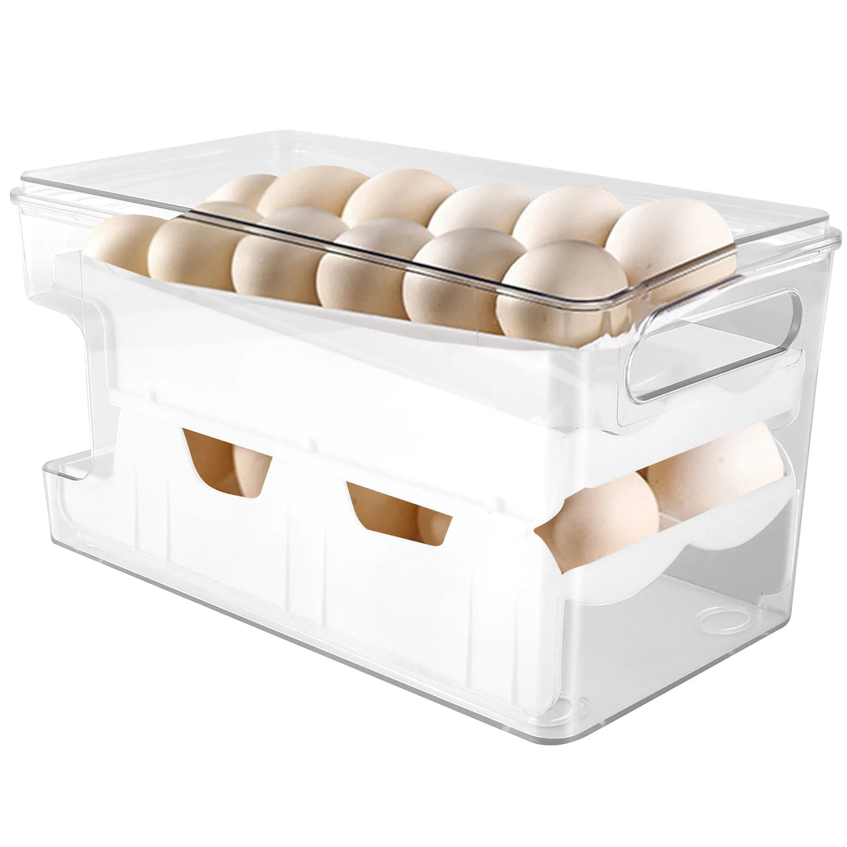Auto Rolling Egg Holder Refrigerator 2-Layer 24 Egg