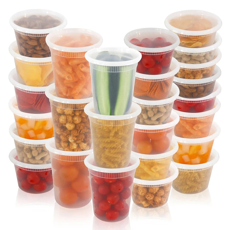 10pcs Clear Food-Grade Bpa-Free Storage Container Lid Microwave