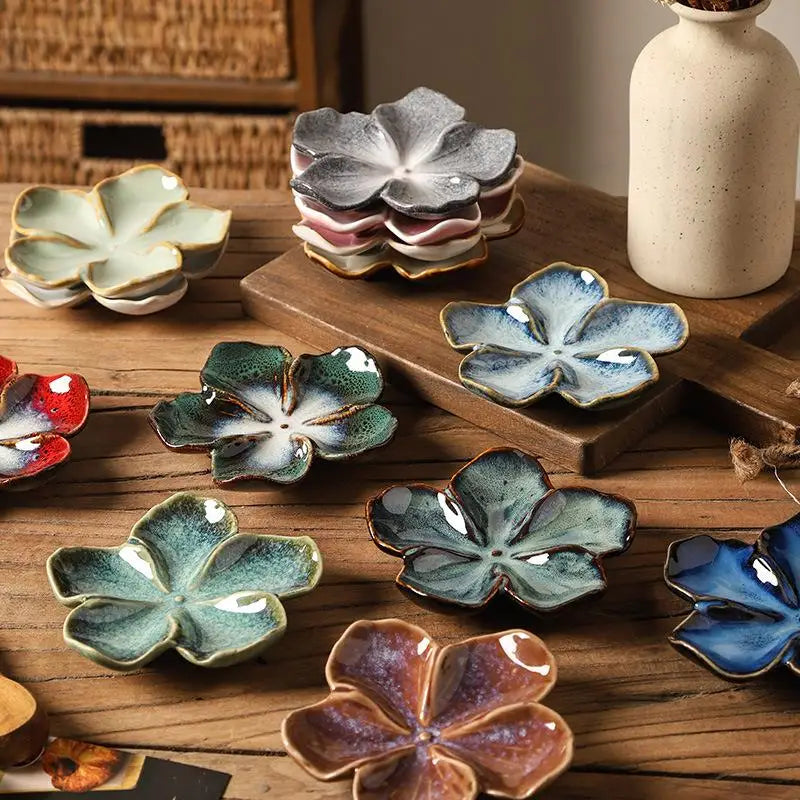 1pcs Ceramic Craft Dish Flower Shaped Small Dish