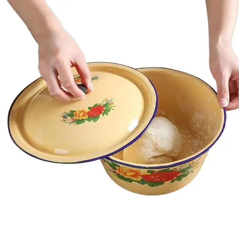 Bowl Enamel Bowls Enamelware Basin Soup Salad Serving