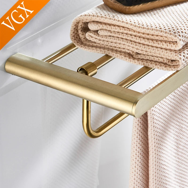 Vgx Gold Bathroom Towel Holder Stainless Steel Towel