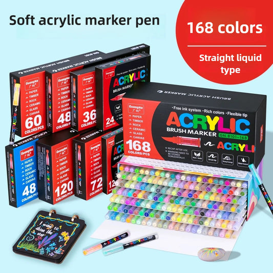 Guangna 168-12 Colors Acrylic Marker Pen Rock Painting