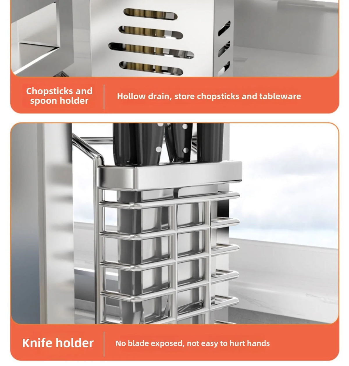 304 Stainless Steel Sink Storage Rack Layers Shelf