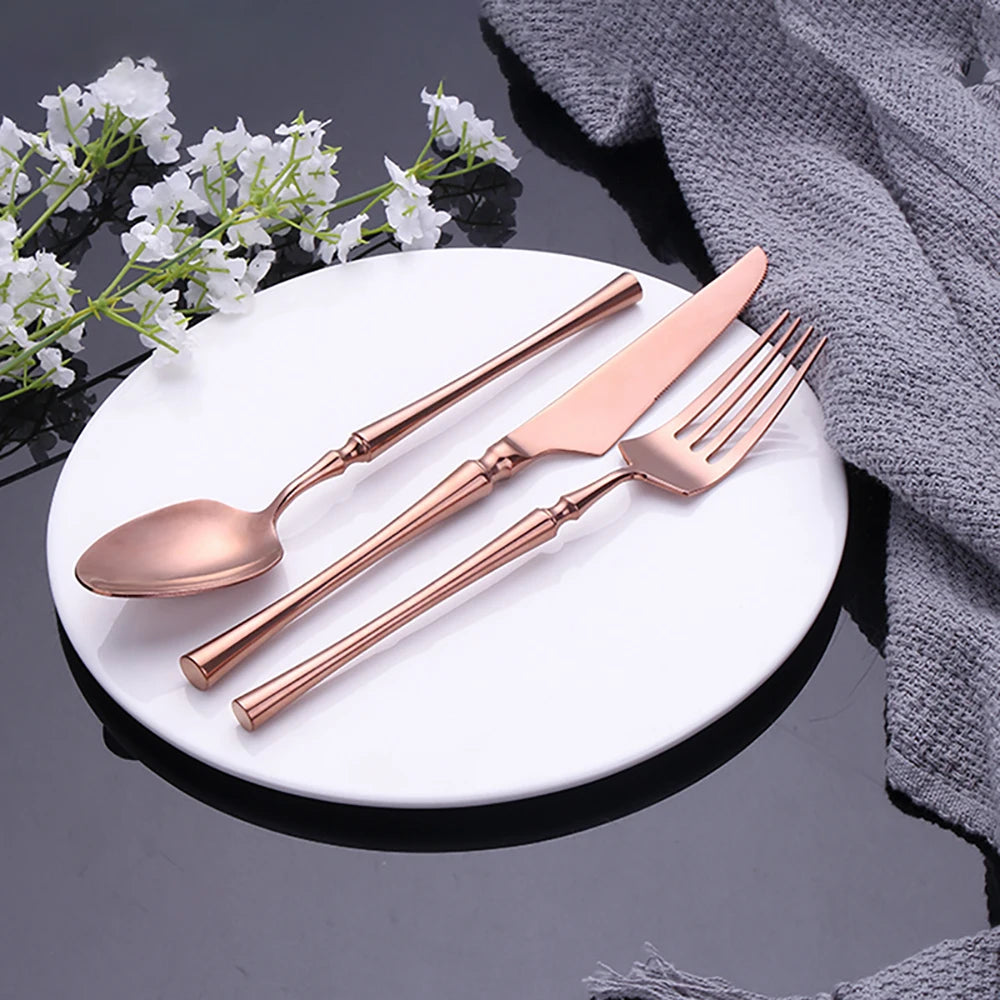 Pieces Knife Fork Spoon Gold Cutlery Complete Stainless
