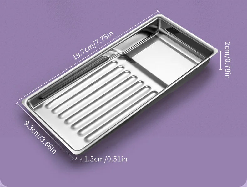 Stainless Steel Disinfection Dish Cosmetic Storage Tray Nail