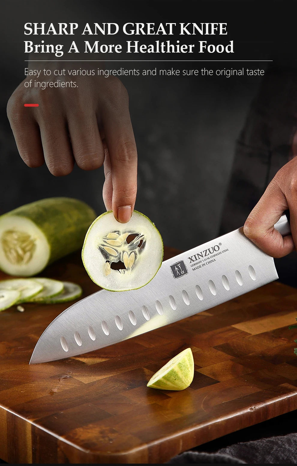 Xinzuo Knife Utility Cleaver Chef Bread Fruit Santoku
