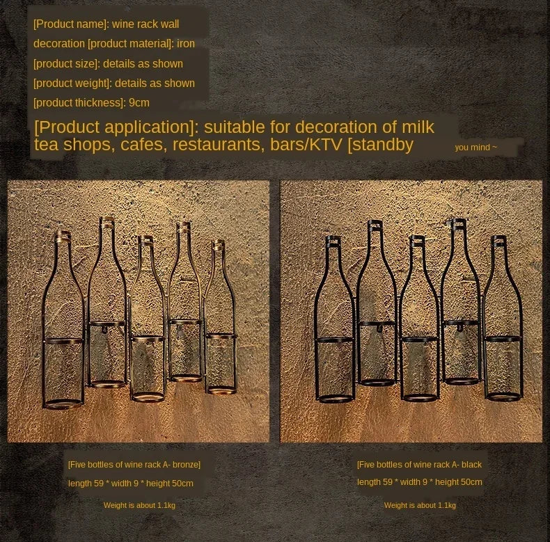 American Industrial Style Iron Hanging Wine Rack Material