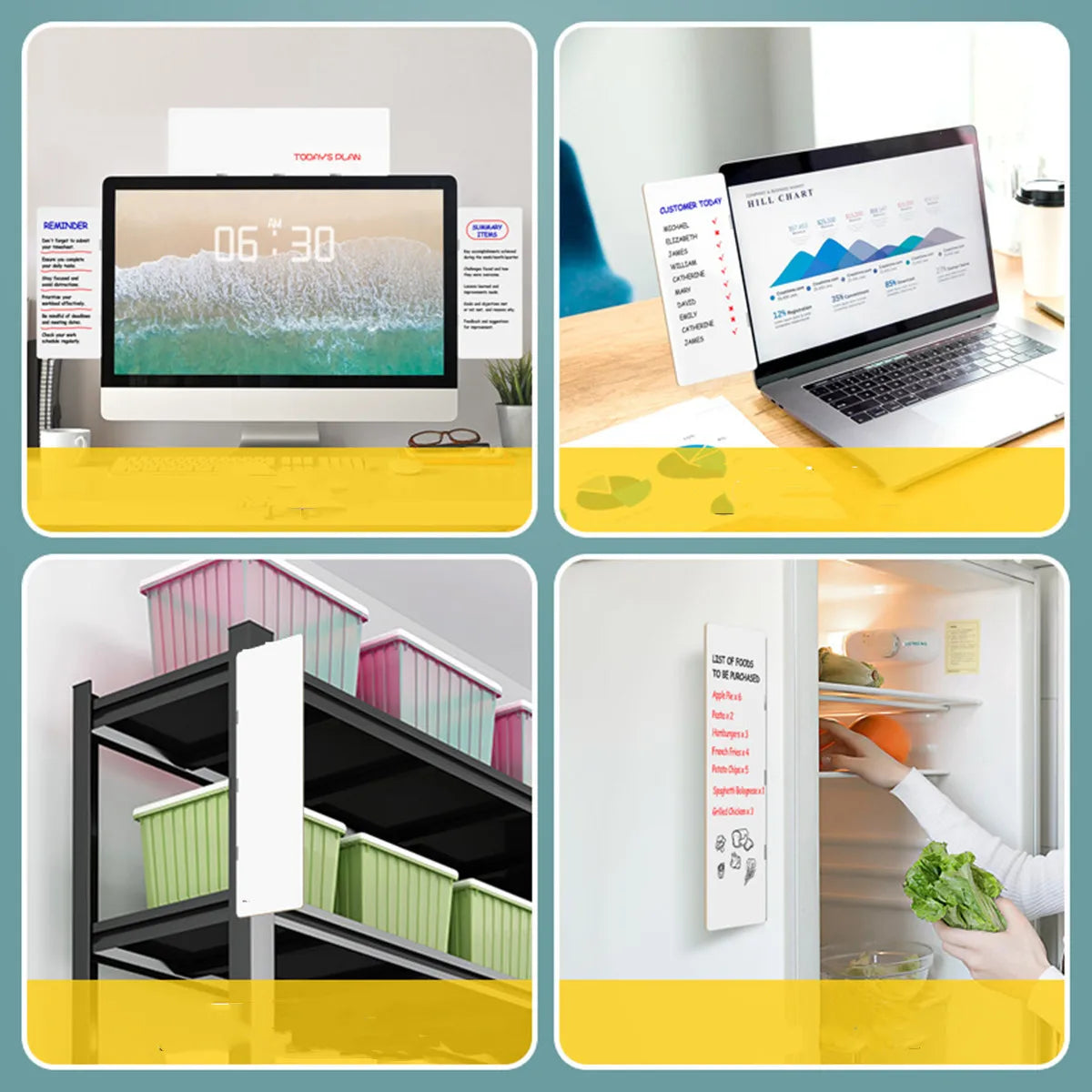 Magnetic Computer Screen Message Board Erasable Desktop Office