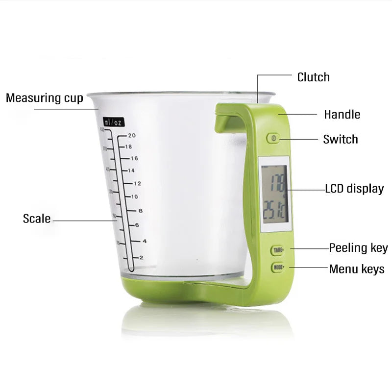 Scales Lcd Display 1000g/1g Measuring Cup Mixing Bowl