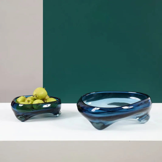 Glass Tray Geometric Triangle Transparent Glass Fruit Tray