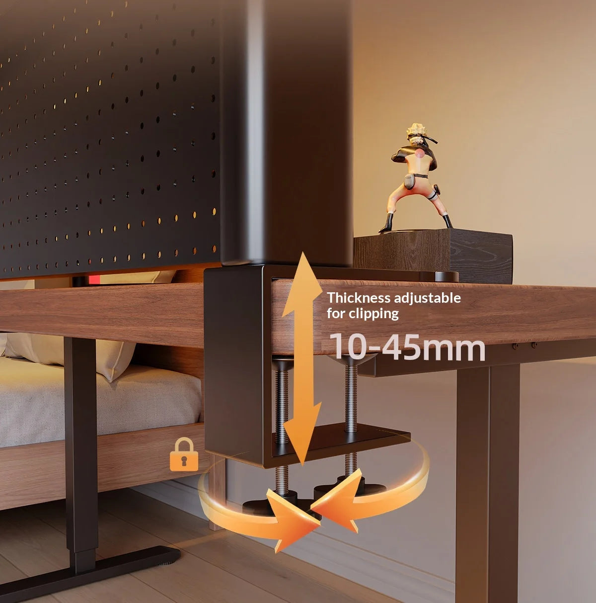 Clamp On Desk Shelf Pegboard Adjustable 2/3 Tier