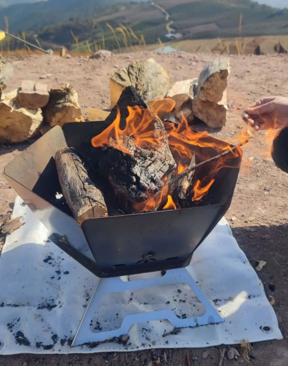 Campfire Pit Camping Wood Charcoal Bonfire Stove Stainless