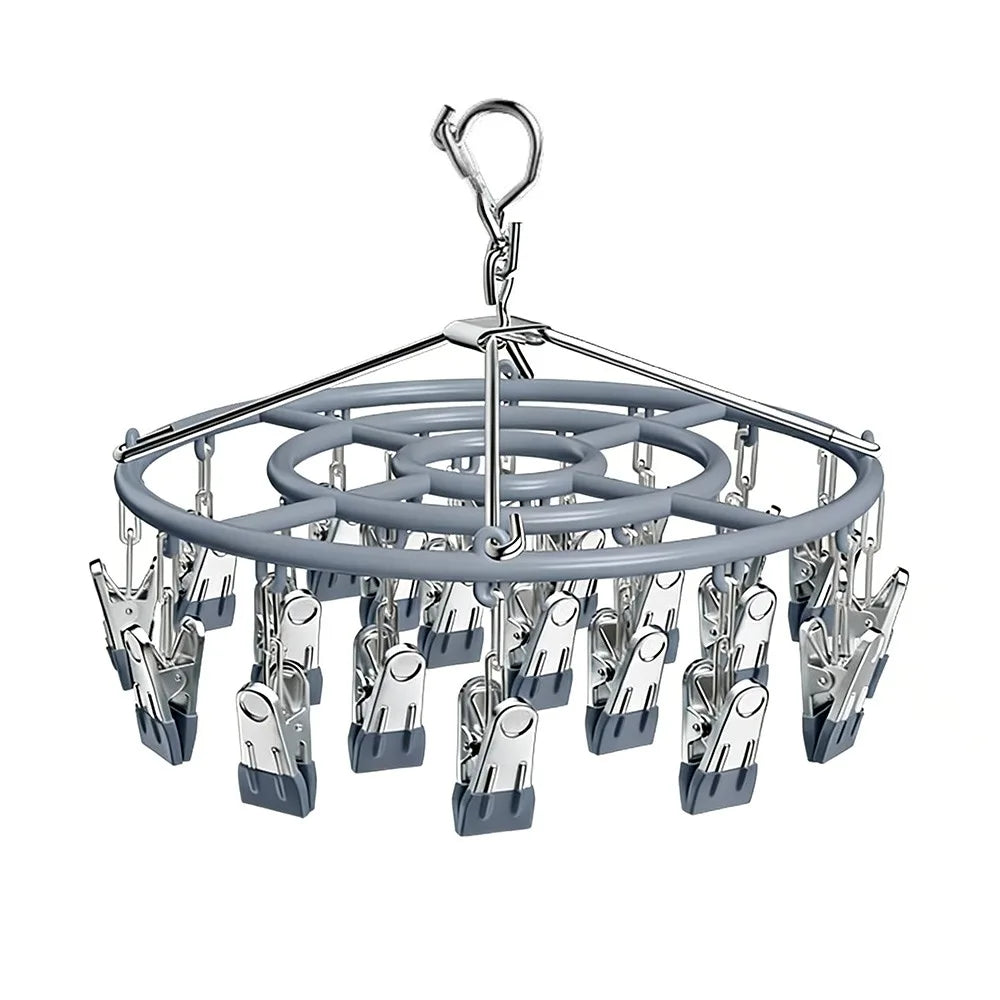 Stainless Steel Clothes Drying Rack Non-Slip 18/24 Clips
