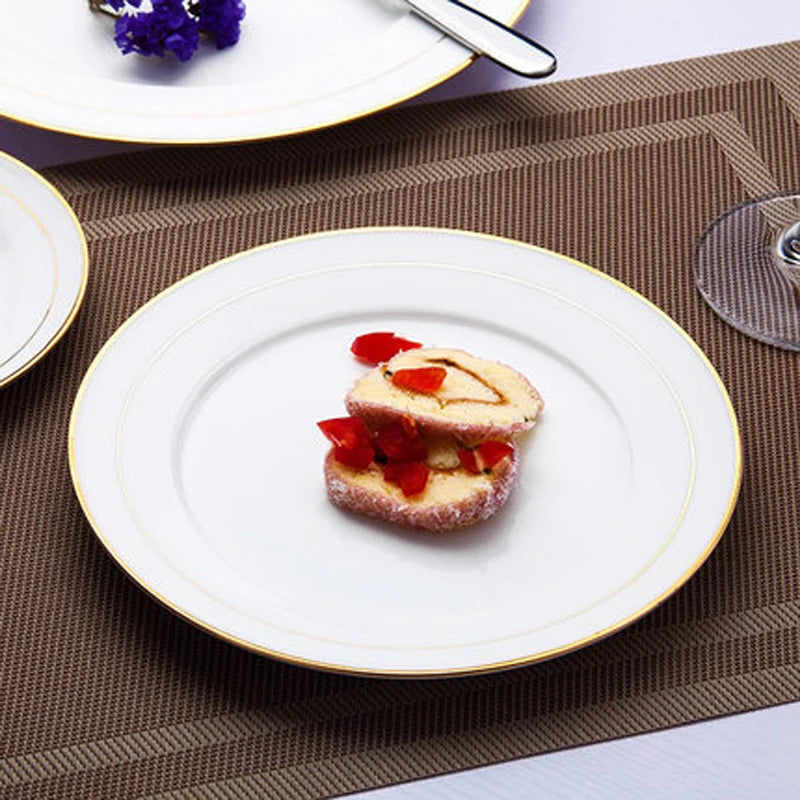 White Porcelain Dinner Plate Light Luxury Food Disk