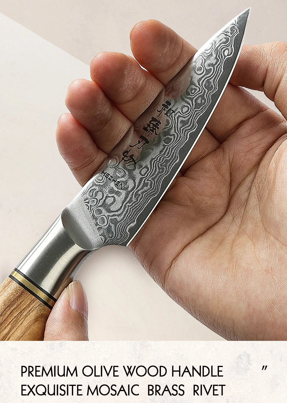 Hezhen Inch Paring Knife 67 Layer Damascus Steel