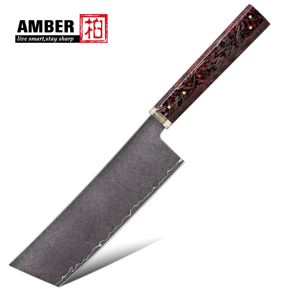Knife 1-6pc Damascus 3-Layer Cladding Steel Knives Professional