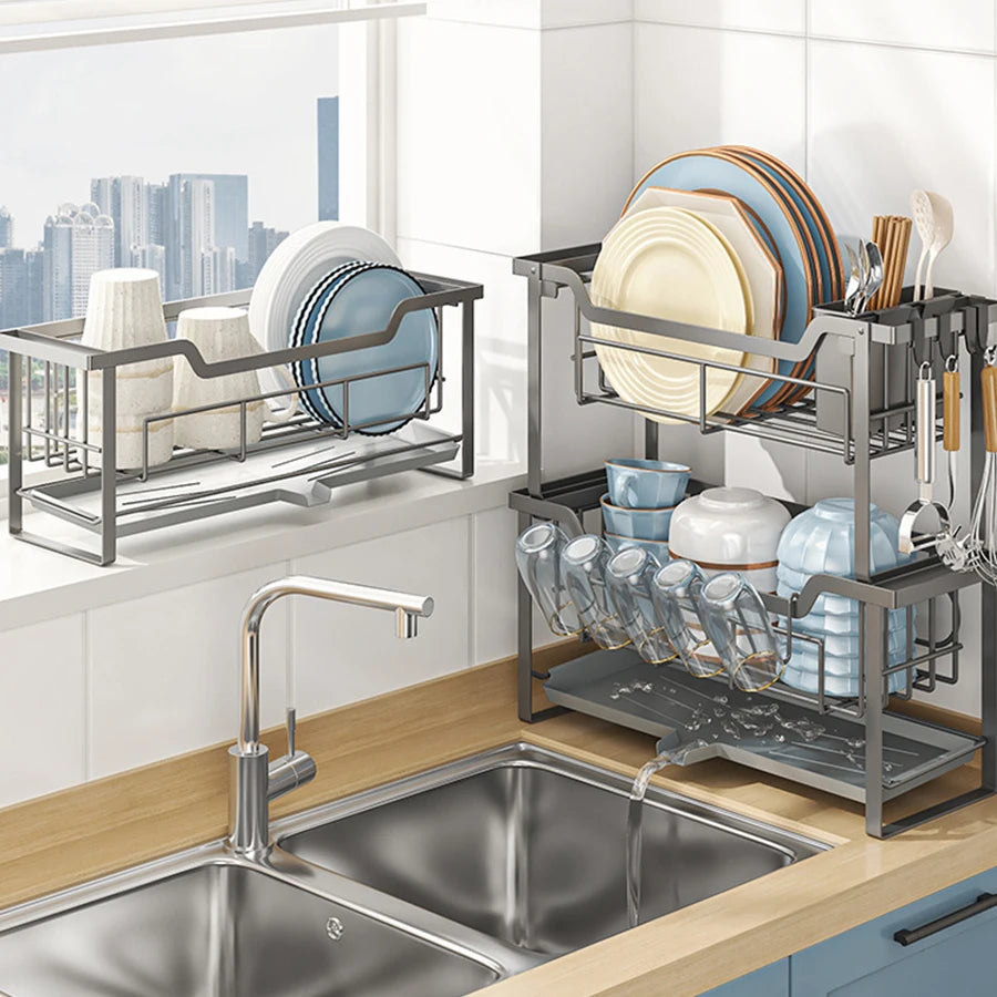 Modern Dish Rack Countertop Dish Drying &Tableware Storage