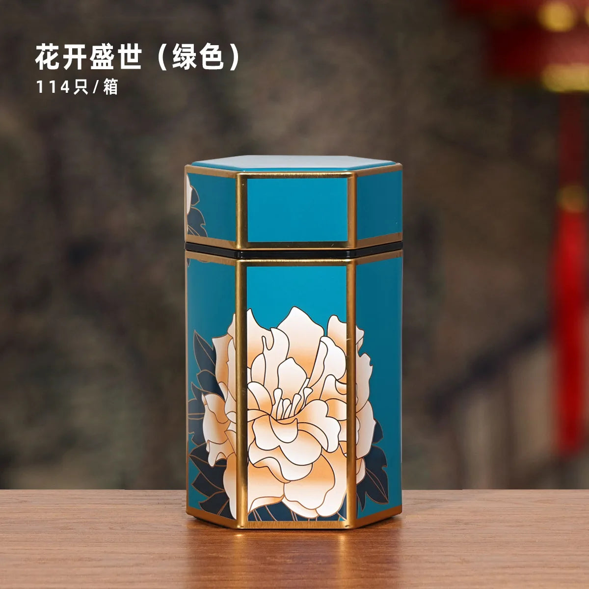 Tea Organizer Lids Hexagonal Tinplate Food Storage Jars