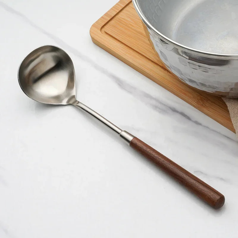 Walnut Handle Utensils Stainless Steel Cake Knife Shovel