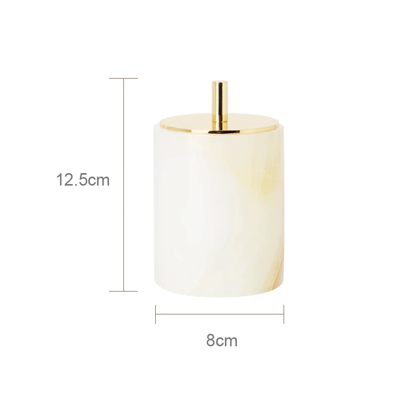 White Onyx Natural Marble Bathroom Luxury Soap Dispenser