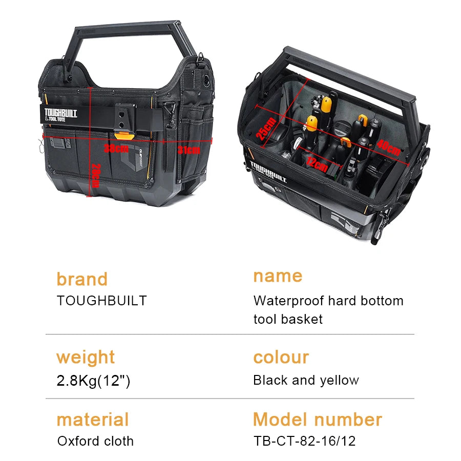 Toughbuilt Tb-Ct-82-12/Tb-Ct-82-16 Medium/Large Tote 1pcs Oxford