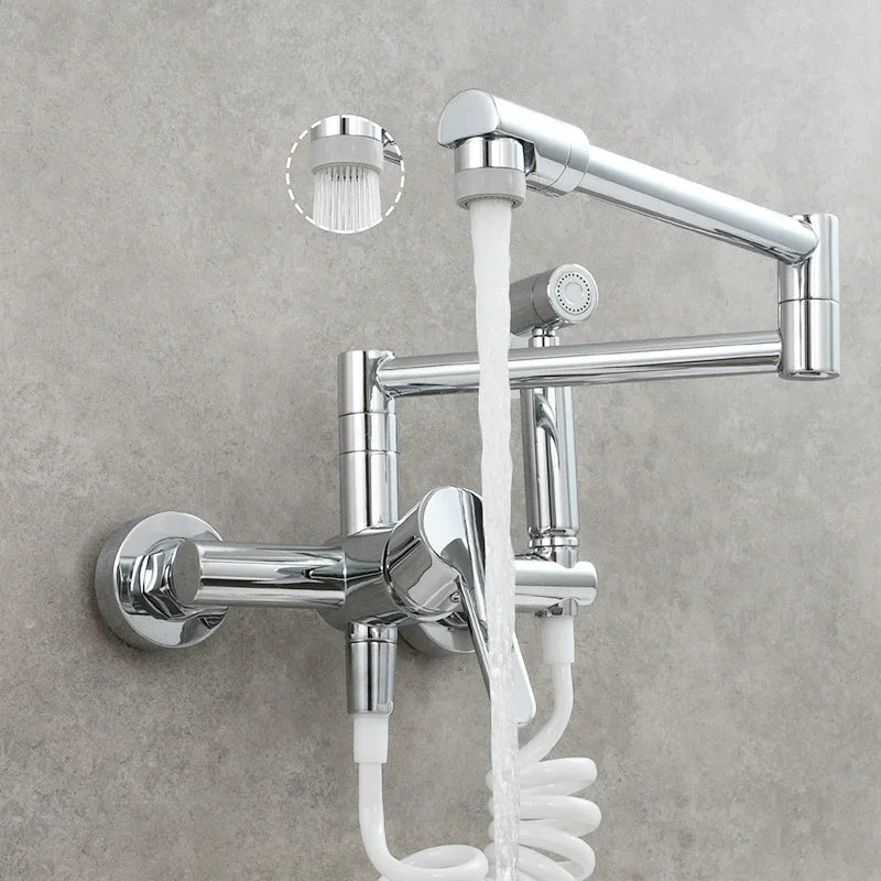 Black Sink Mixer 304 Sus Wall Mounted Foldable
