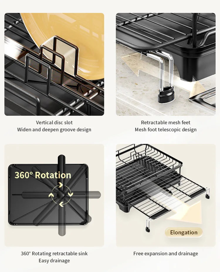 Dish Drying Rack Dish Rack Drainboard Expandable Dish