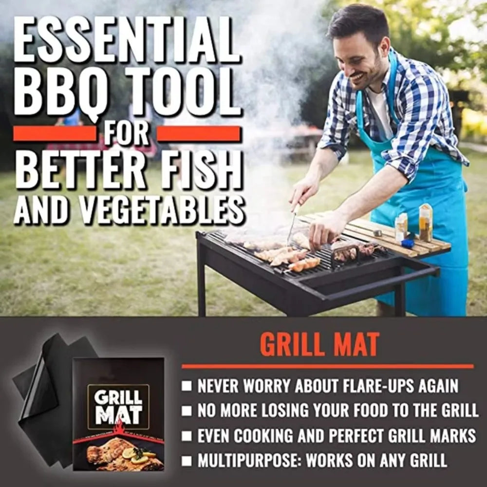 Heat Resistant Bbq Grill Mat Easy Clean Heat