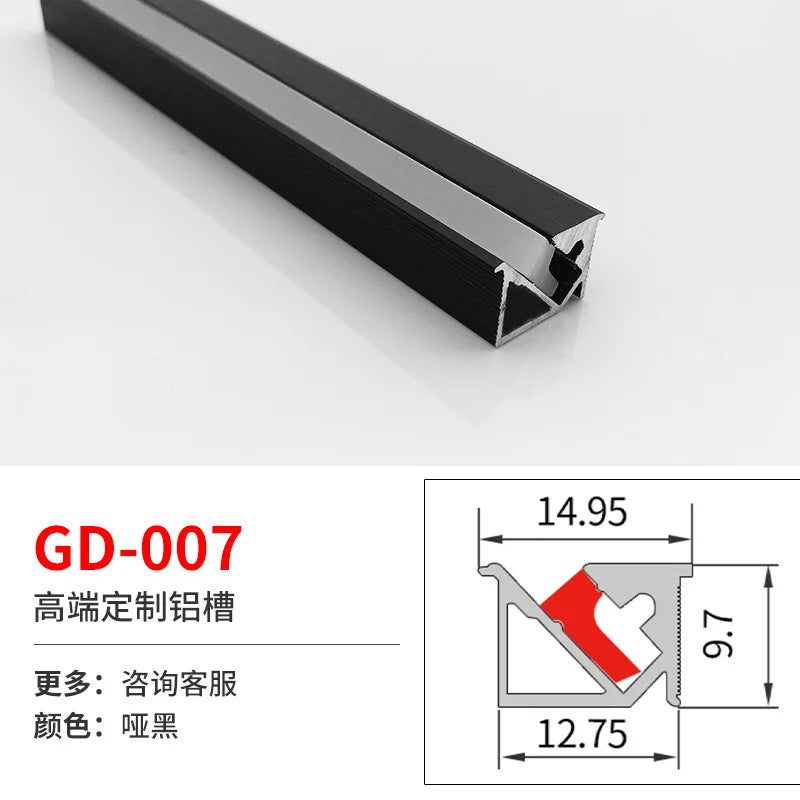 45degree Glowing Recessed Led Cabinet Light Aluminum Profile