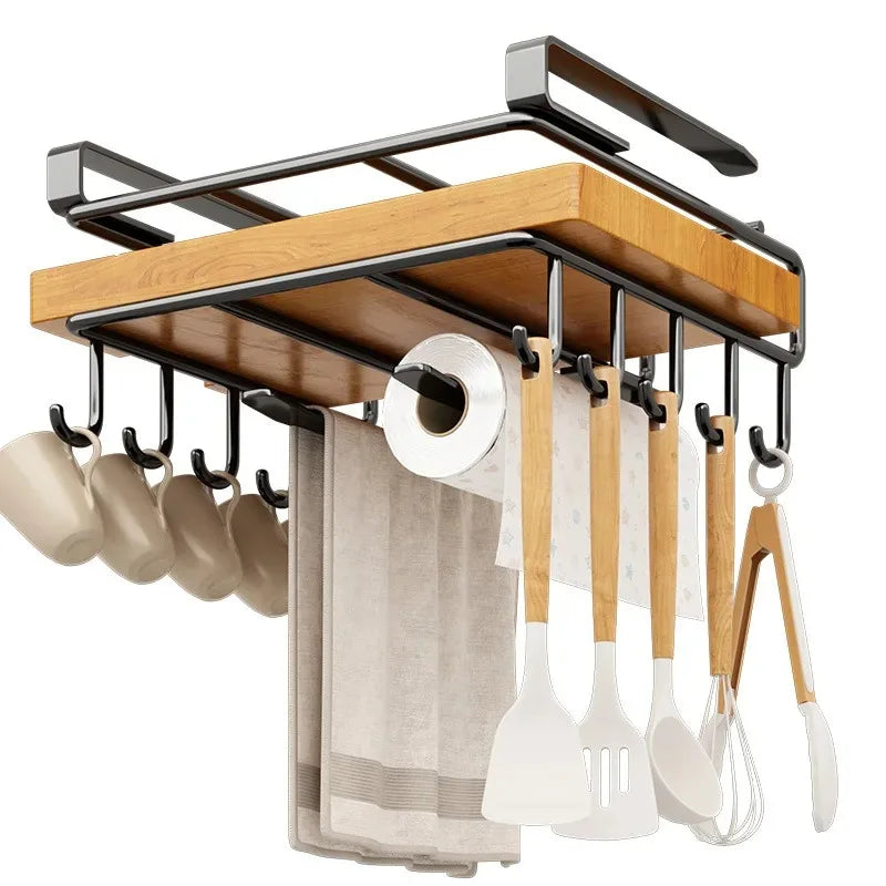 Space Saving Organizer Under Cabinet Hanging Rack Hooks